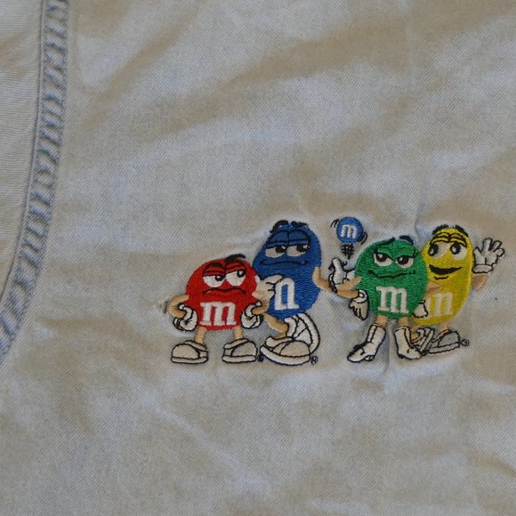 Vintage M&M's CYRK Clothing Company Blue Denim Large Button Down Shirt - Picture 3 of 6